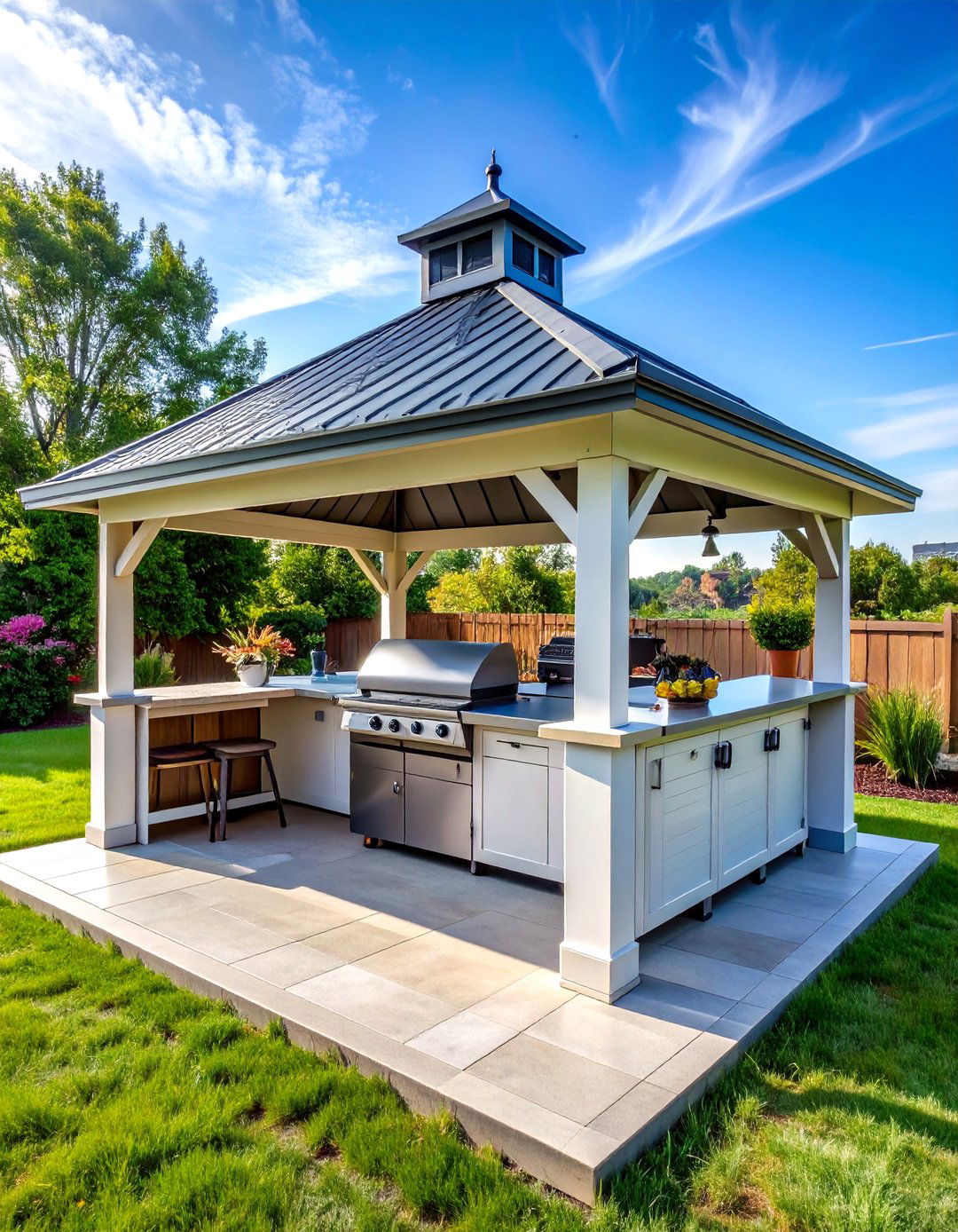 Grill Station Gazebo - 24 Backyard Gazebo Ideas