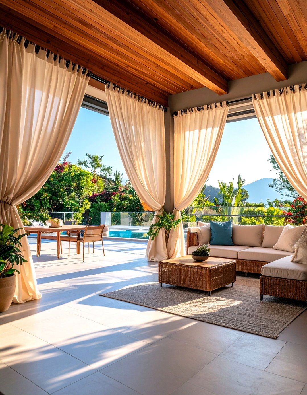Grommet Top Curtains for Easy Operation - 24 Patio Curtain Ideas