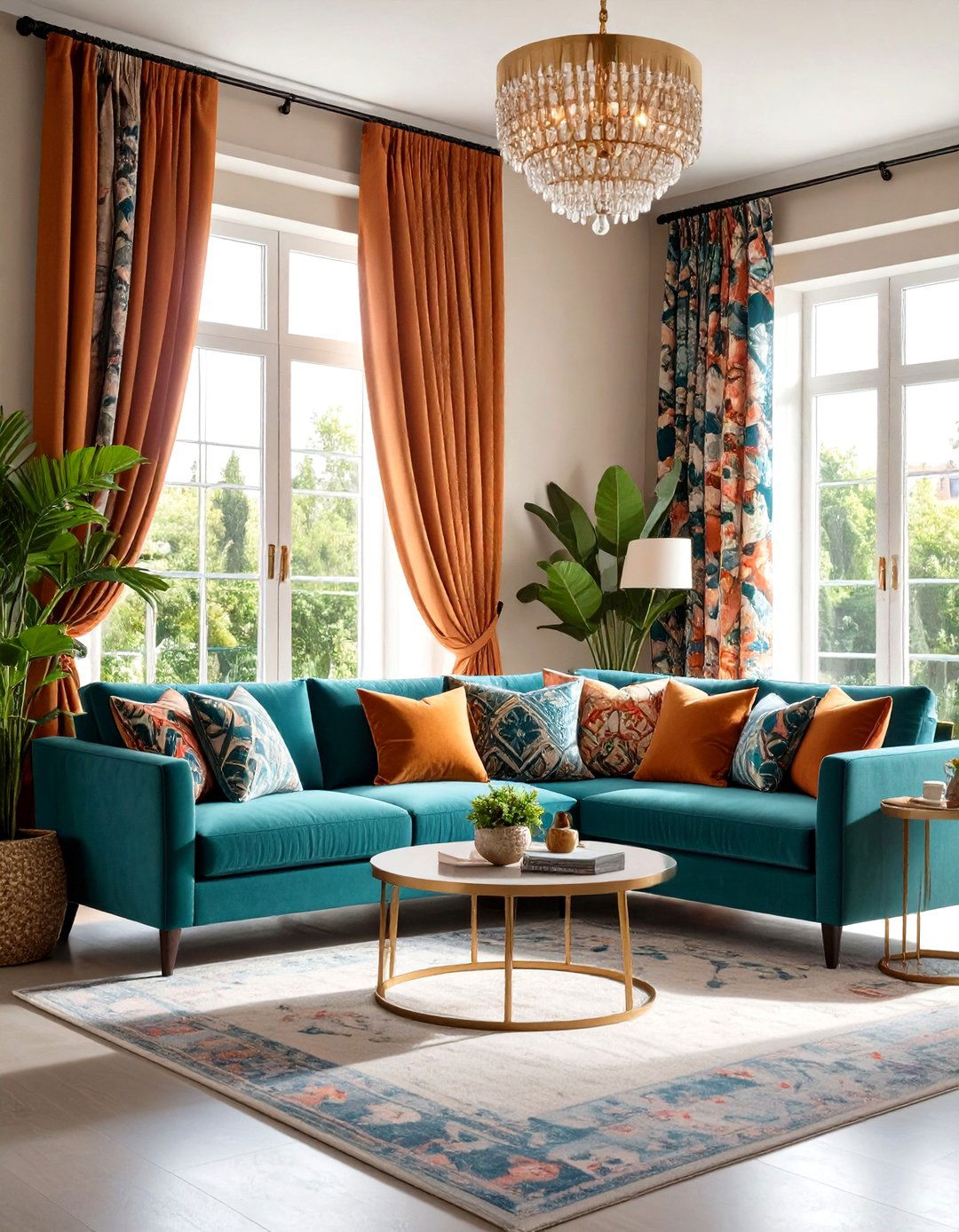 Grommet Top Curtains with Pattern Mixing - 24 Window Treatments Ideas