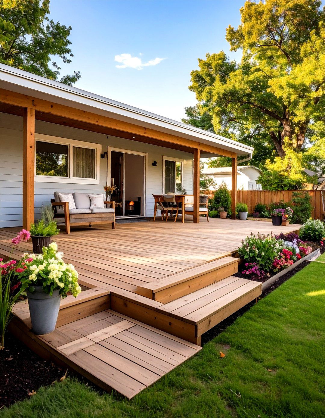 Ground Level Deck Platforms - 24 Mobile Home Porch Ideas