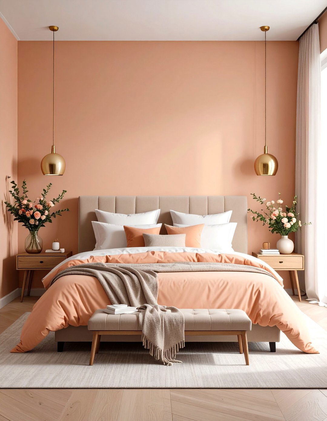 Guest Bedroom Apricot and Taupe Hospitality - 24 Warm Color Palettes for Every Room in the House