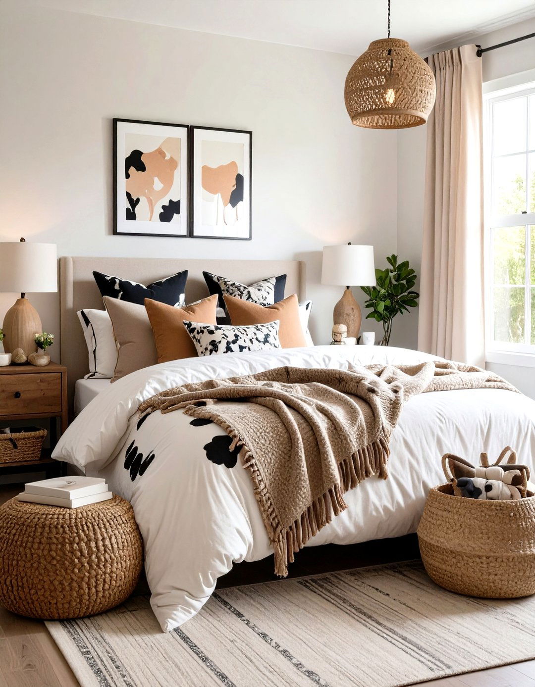 Guest Bedroom Cow Print Welcome - 24 Cow Print Room Decor Ideas