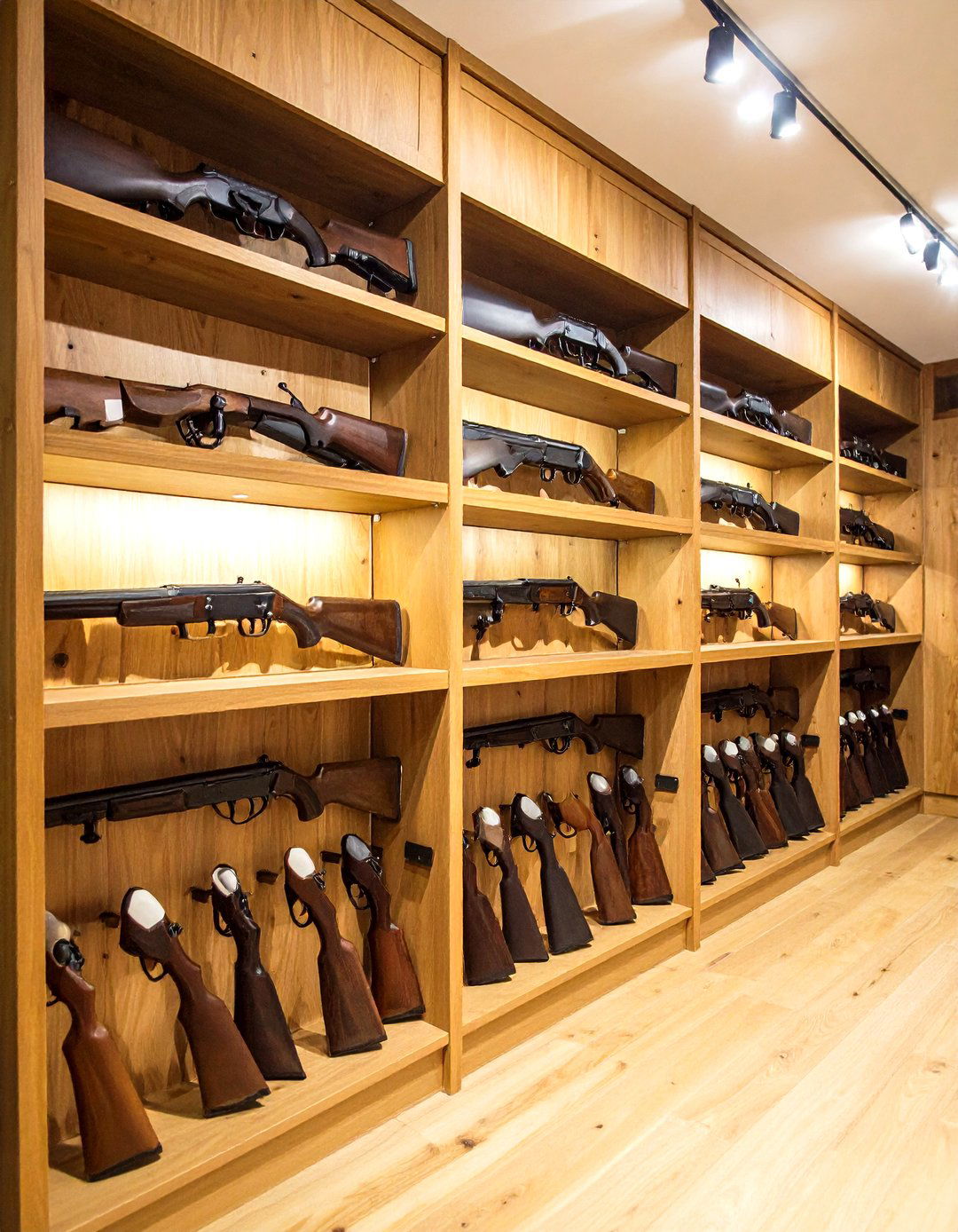 Gun Rack Display System - 24 Hunting Man Cave Ideas