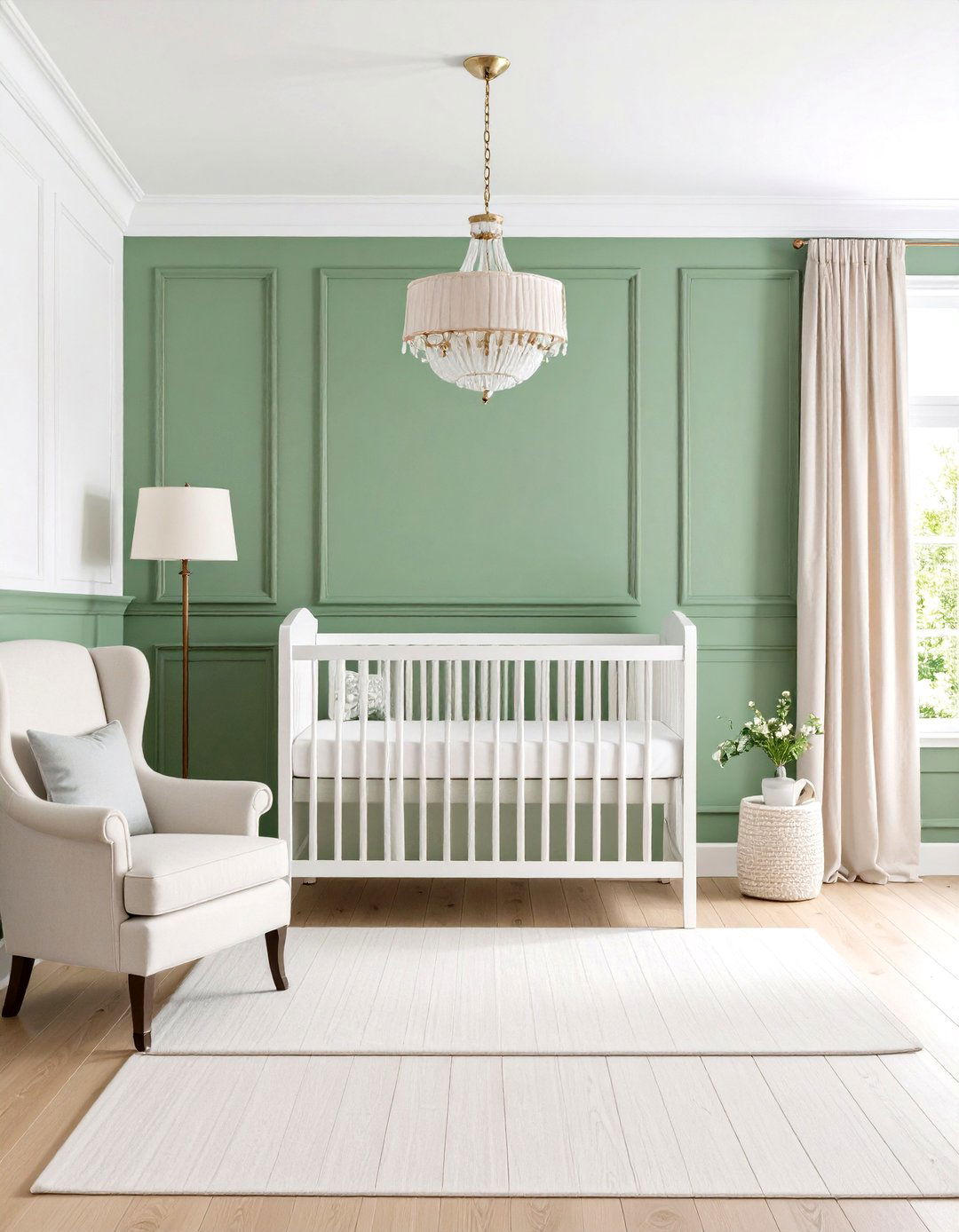 Half Wall Paneling Design - 24 Sage Green Nursery Ideas