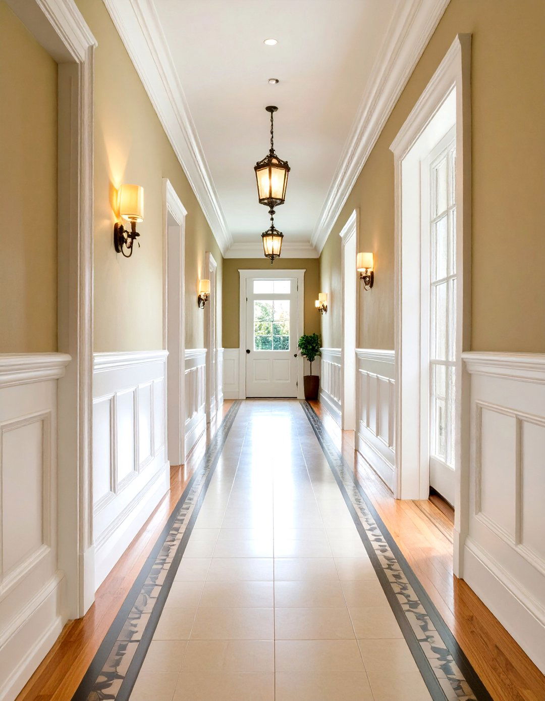 Hallway Chair Rail Visual Extensions - 24 Chair Rail Ideas