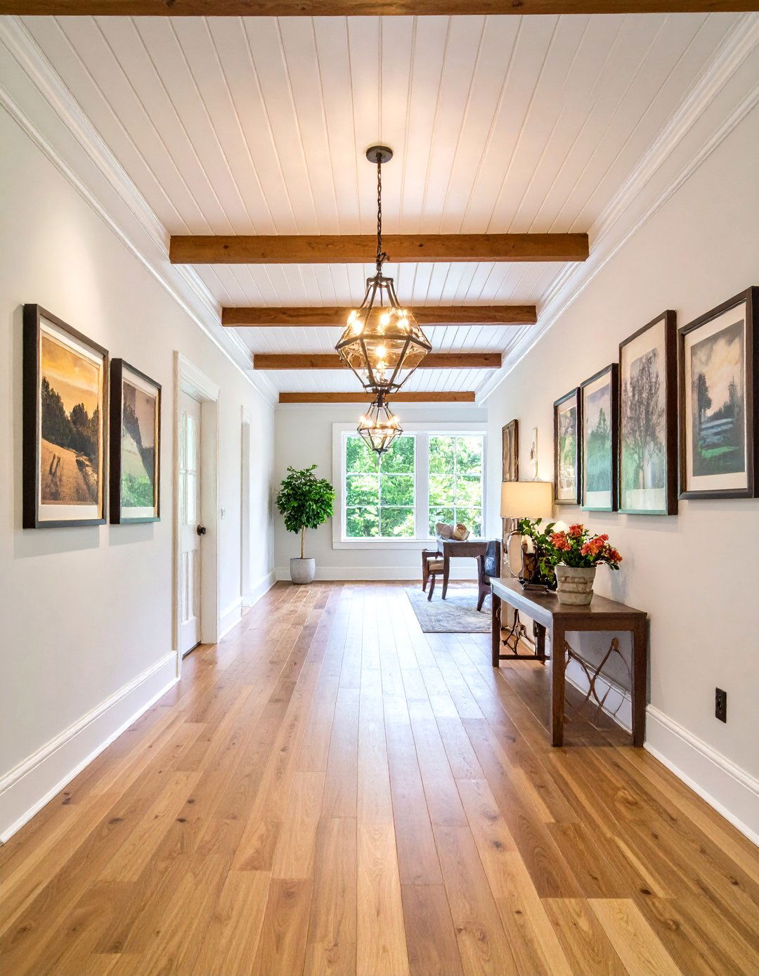 Hallway Connecting Beadboard Ceiling - 24 Beadboard Ceiling Design Ideas