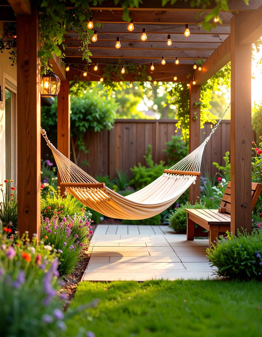 Hammock Garden Farmhouse Patio Retreat - 24 Farmhouse Patio Ideas