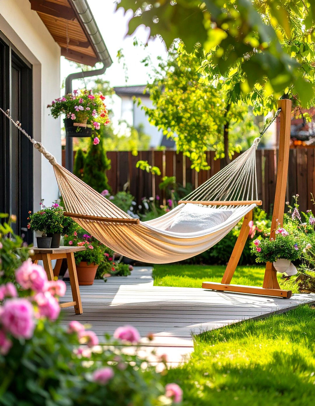 Hammock Hanging Sanctuary - 24 Townhouse Backyard Ideas