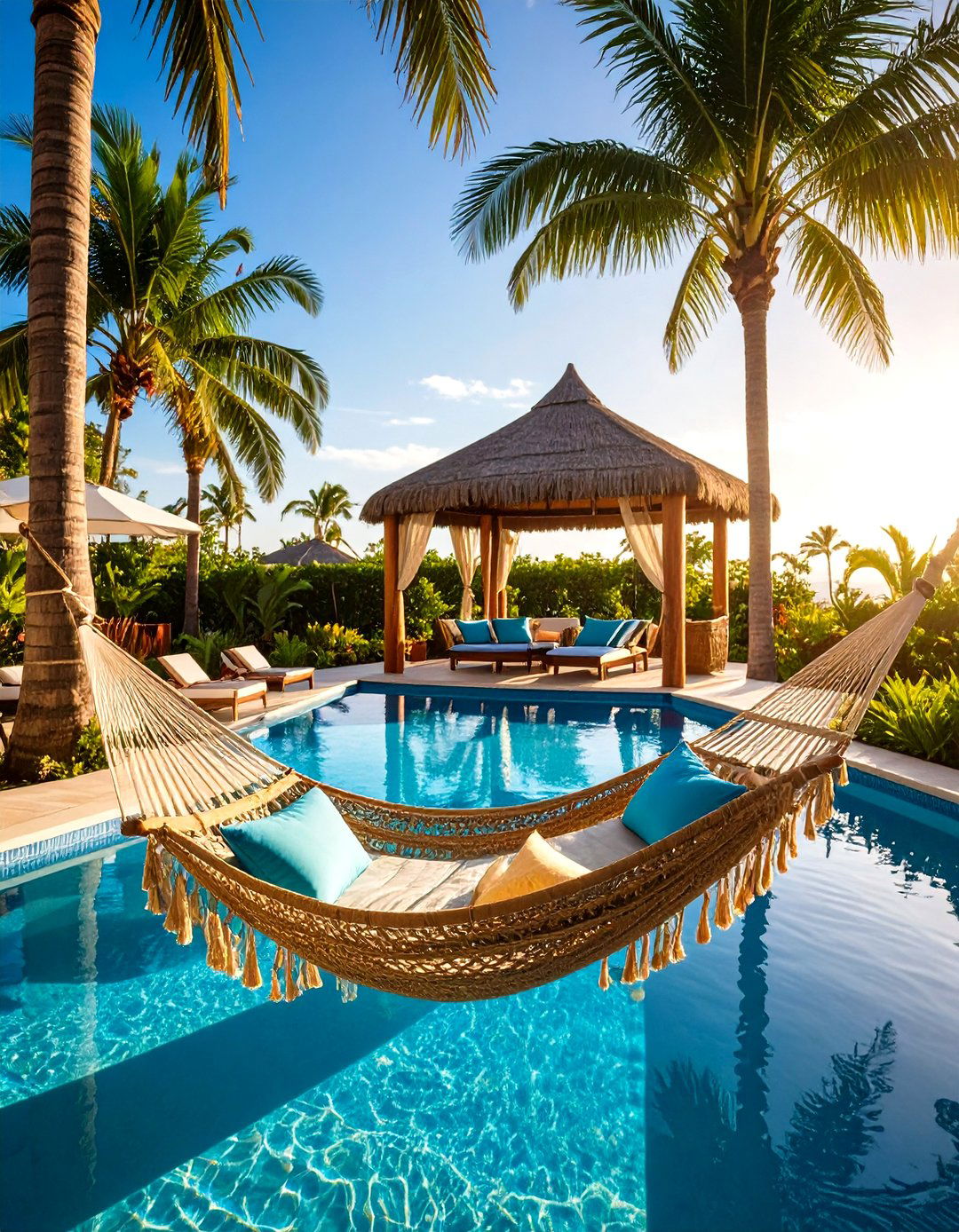 Hammock Relaxation Pool Gazebo - 24 Pool Gazebo Ideas