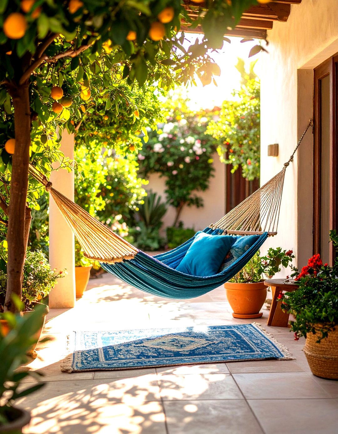 Hammock Siesta Corner - 24 spanish style patio ideas