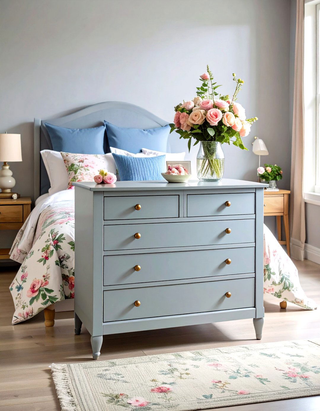 Hand Painted Floral Chest Drawers - 24 Painted Furniture Ideas