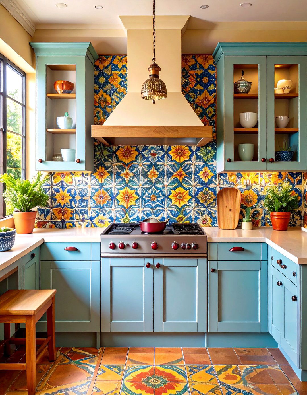 Hand Painted Talavera Tile Backsplash - 24 Southwestern Kitchen Ideas