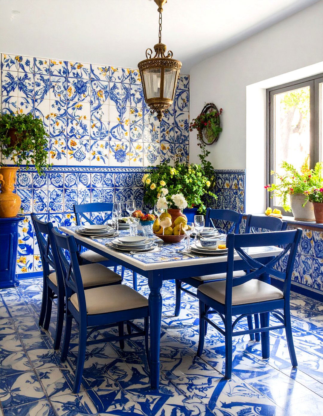 Hand Painted Tile Dining Spaces - 24 spanish style dining room ideas
