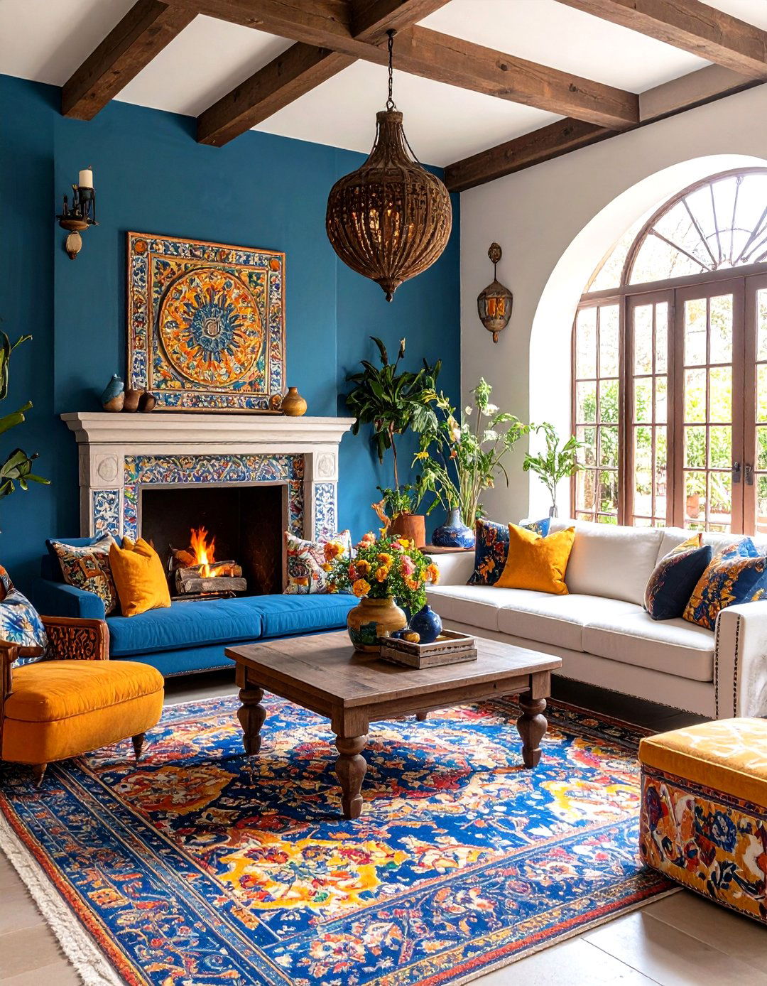 Hand Painted Tile Living Room - 24 Southwestern Living Room Ideas