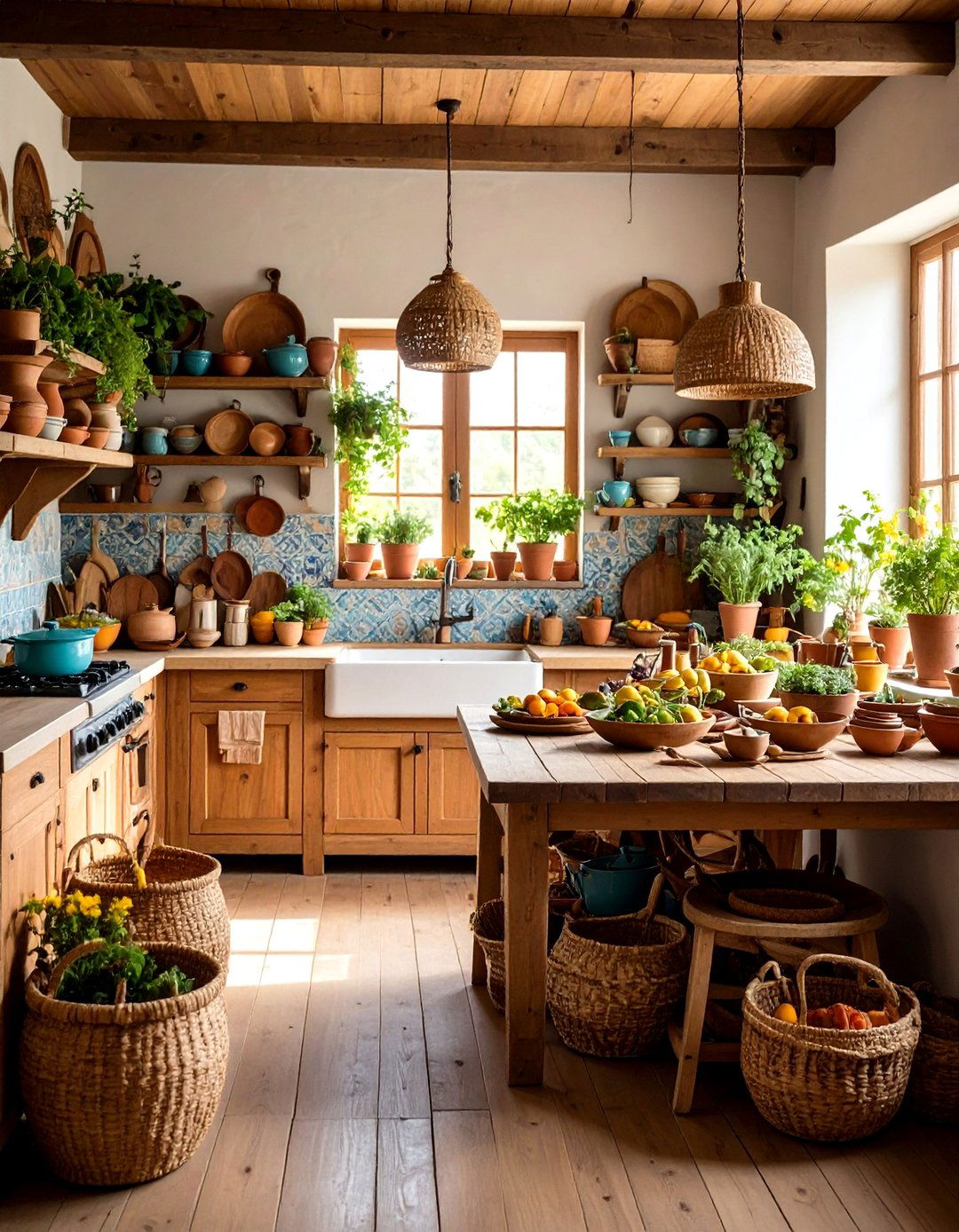 Handcrafted Kitchen with Artisan Elements - 24 Boho Cottage Style Decor Ideas