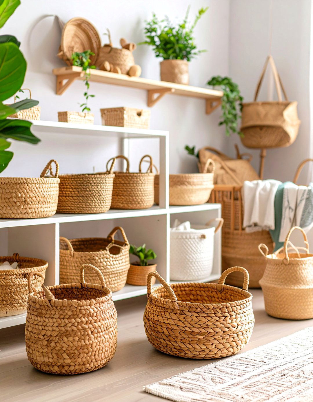Handwoven Basket Storage - 24 Rustic Nursery Ideas