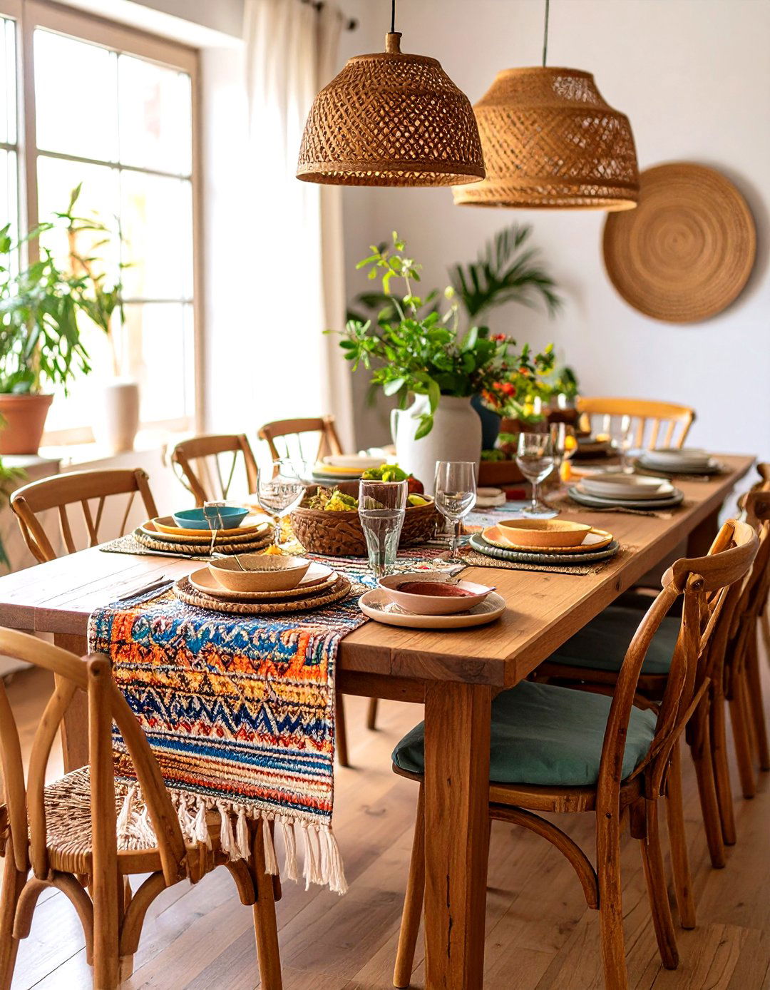 Handwoven Place Settings - 24 Boho Dining Room Ideas