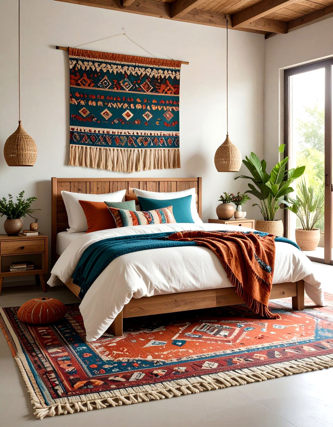 Handwoven Textile Art and Tapestries - 24 earthy bedroom ideas