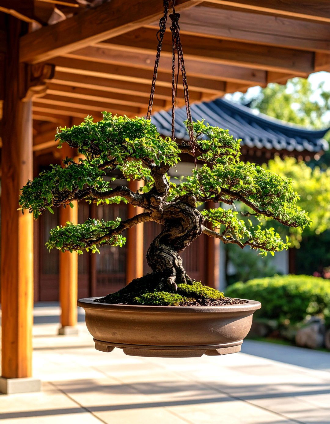 Hanging Aerial Bonsai Display - 24 Bonsai Garden Ideas