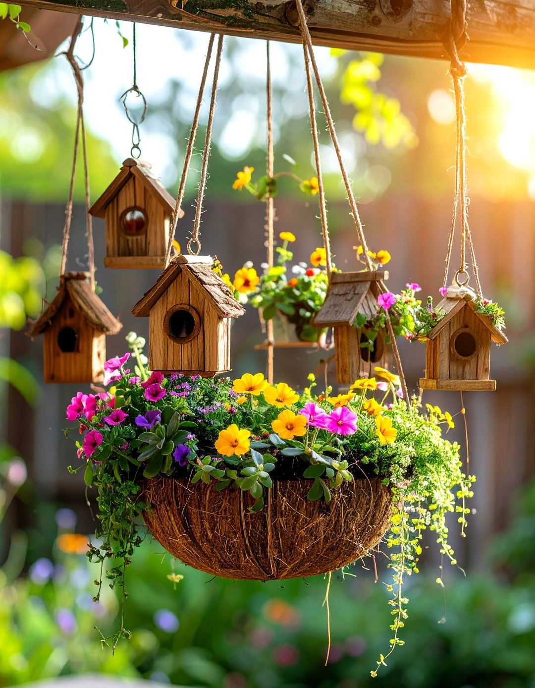 Hanging Basket Fairy Garden - 24 Fairy Garden Container Ideas