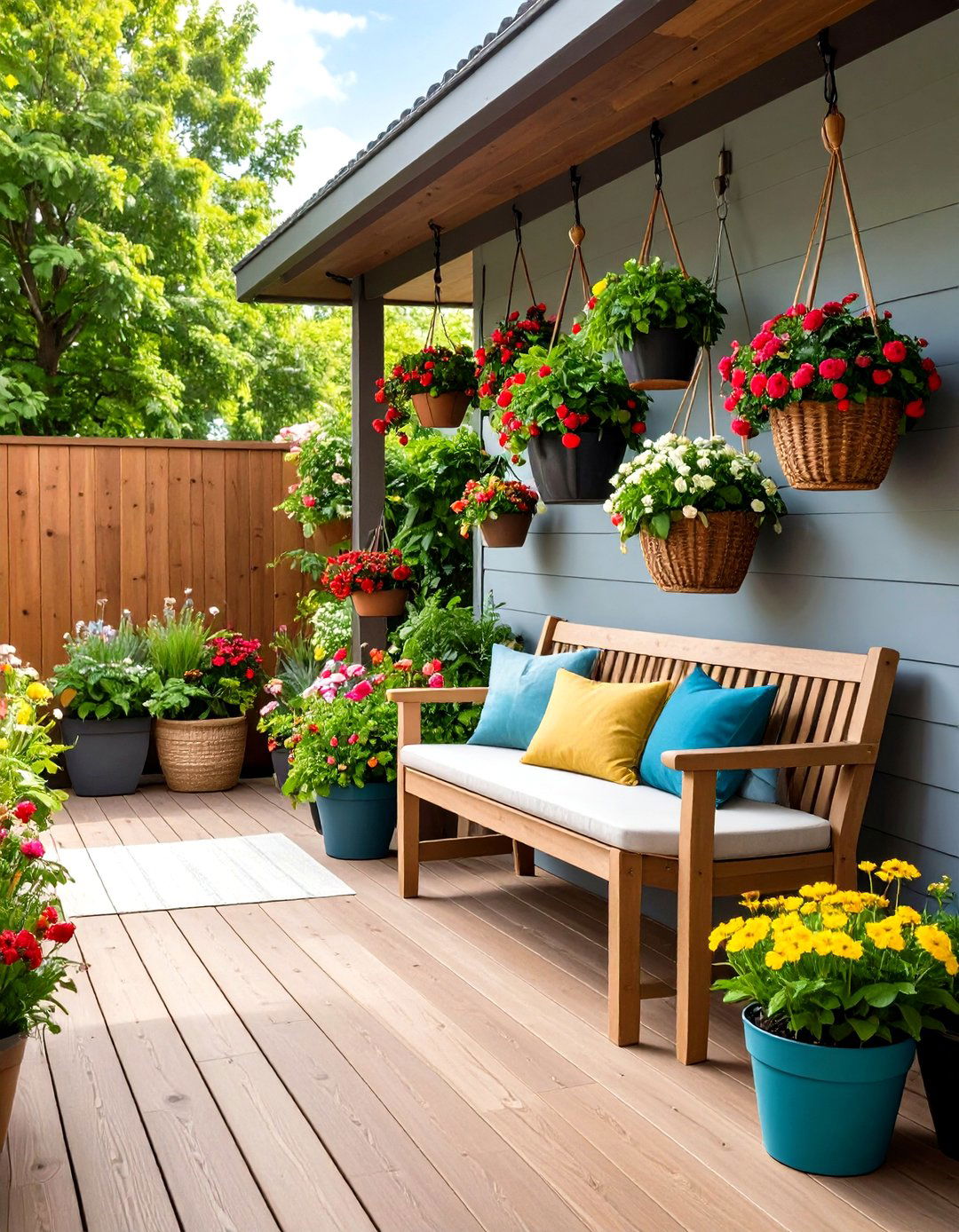 Hanging Basket Strawberry Tower - 24 Patio Small Garden Ideas