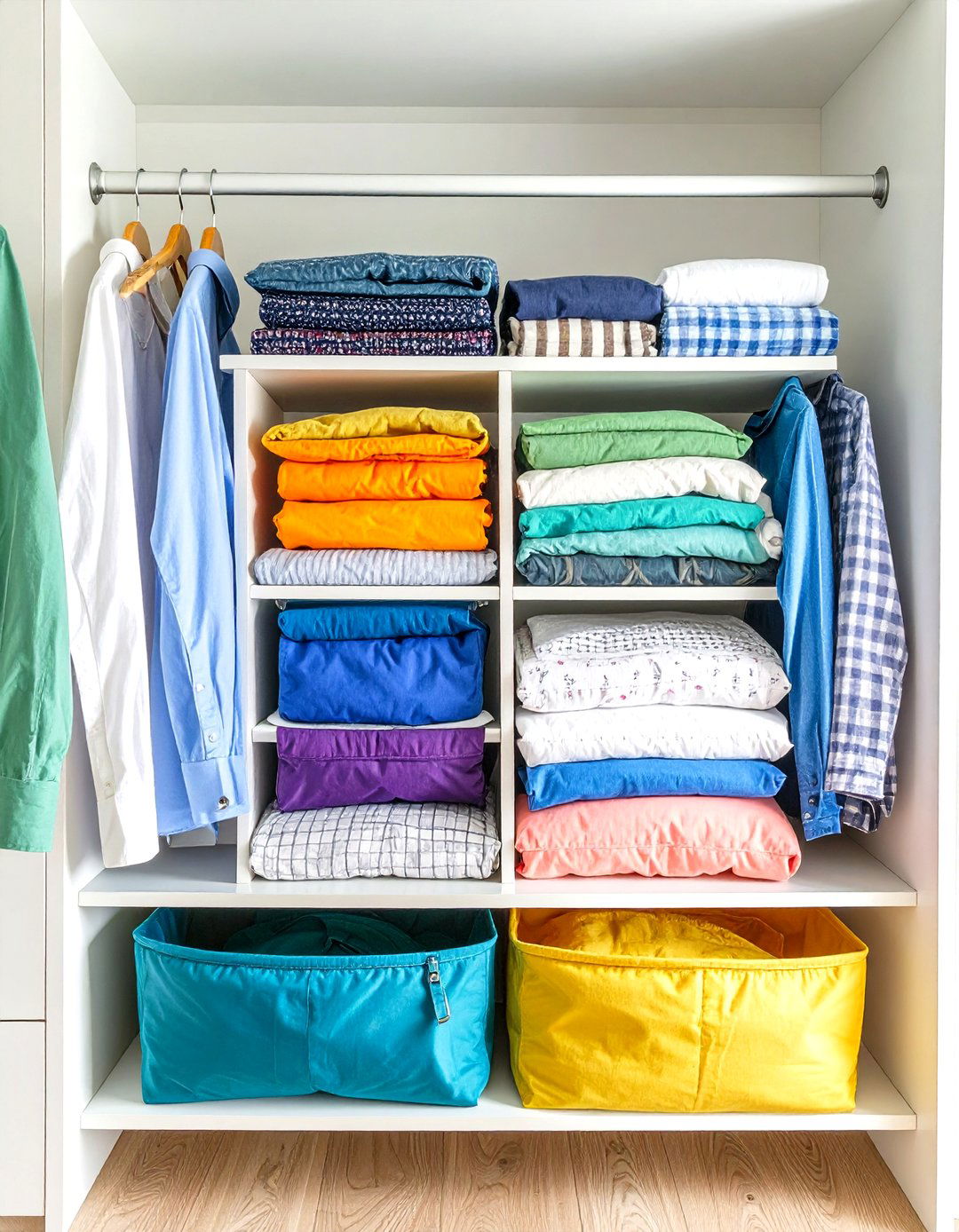 Hanging Bedding Storage Organizers - 24 Bedding Storage Ideas