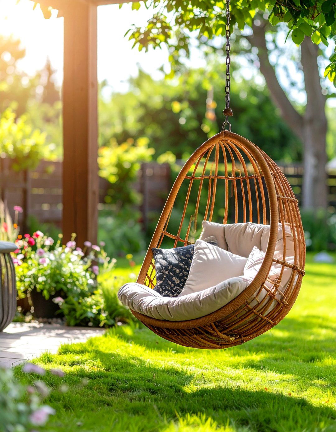 Hanging Chair Features - 24 Backyard Decor Ideas