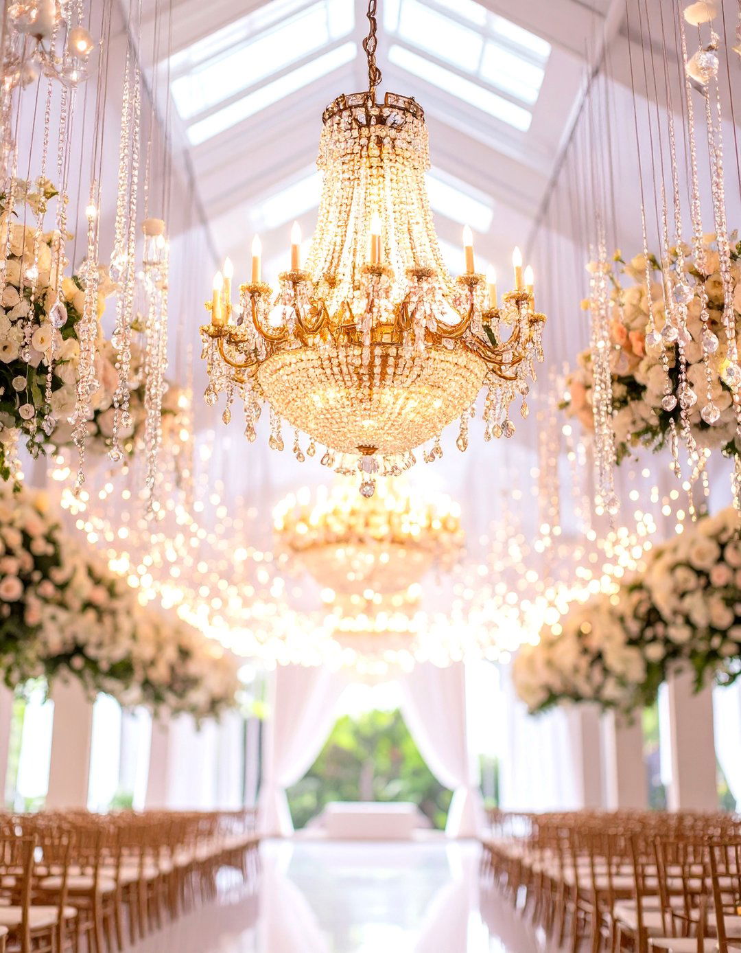 Hanging Chandelier Wedding Altars - 24 Wedding Altar Ideas