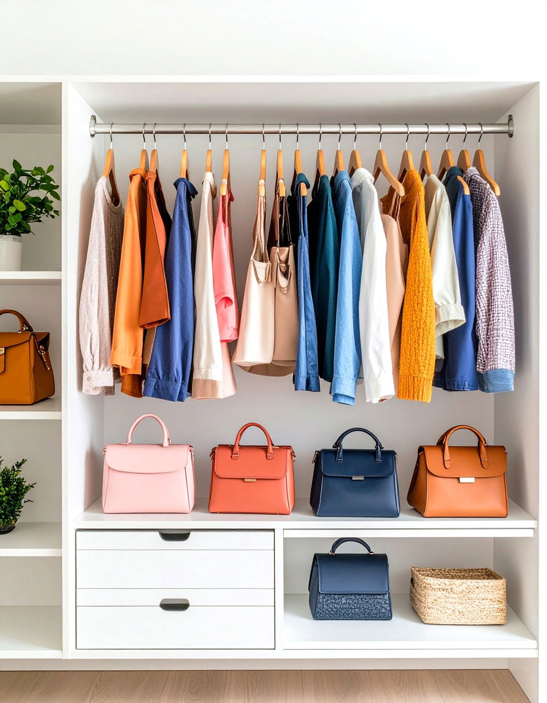 Hanging Closet Organizer with Multiple Pockets - 24 Purse Storage Ideas