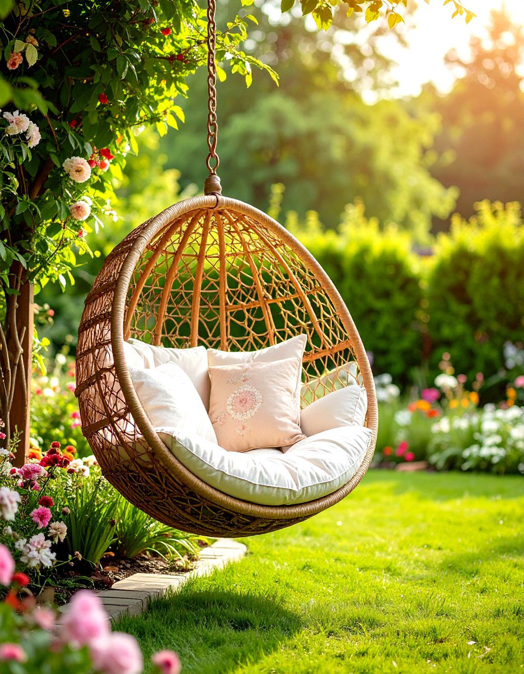 Hanging Egg Chair Garden Seating - 24 Garden Seating Ideas
