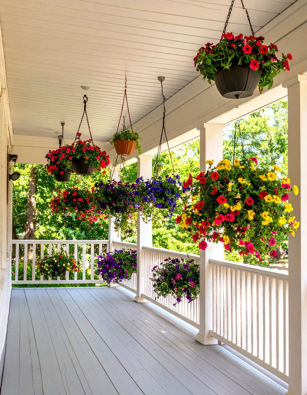 Hanging Flower Basket Collection - 24 Spring Front Door Decor Ideas