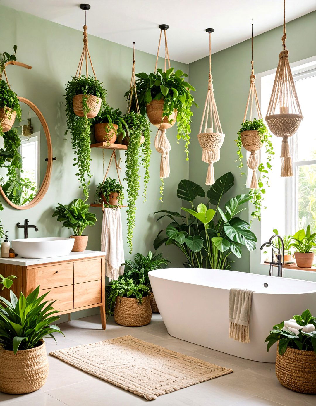 Hanging Garden Bathroom - 24 Boho Bathroom Ideas
