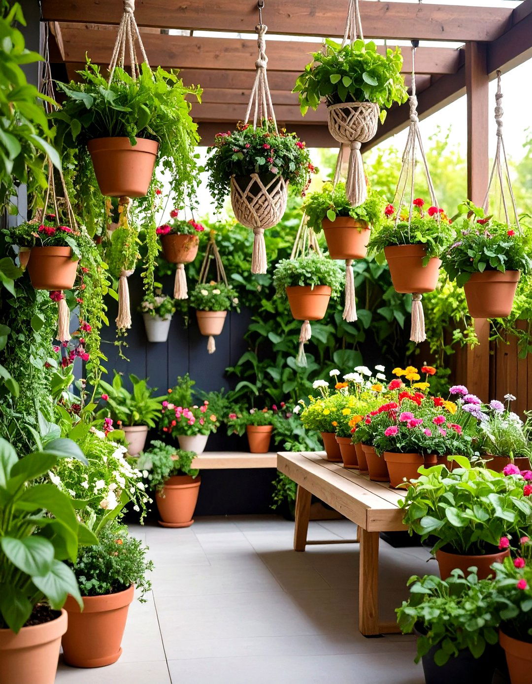 Hanging Garden Display - 24 Patio Garden Ideas