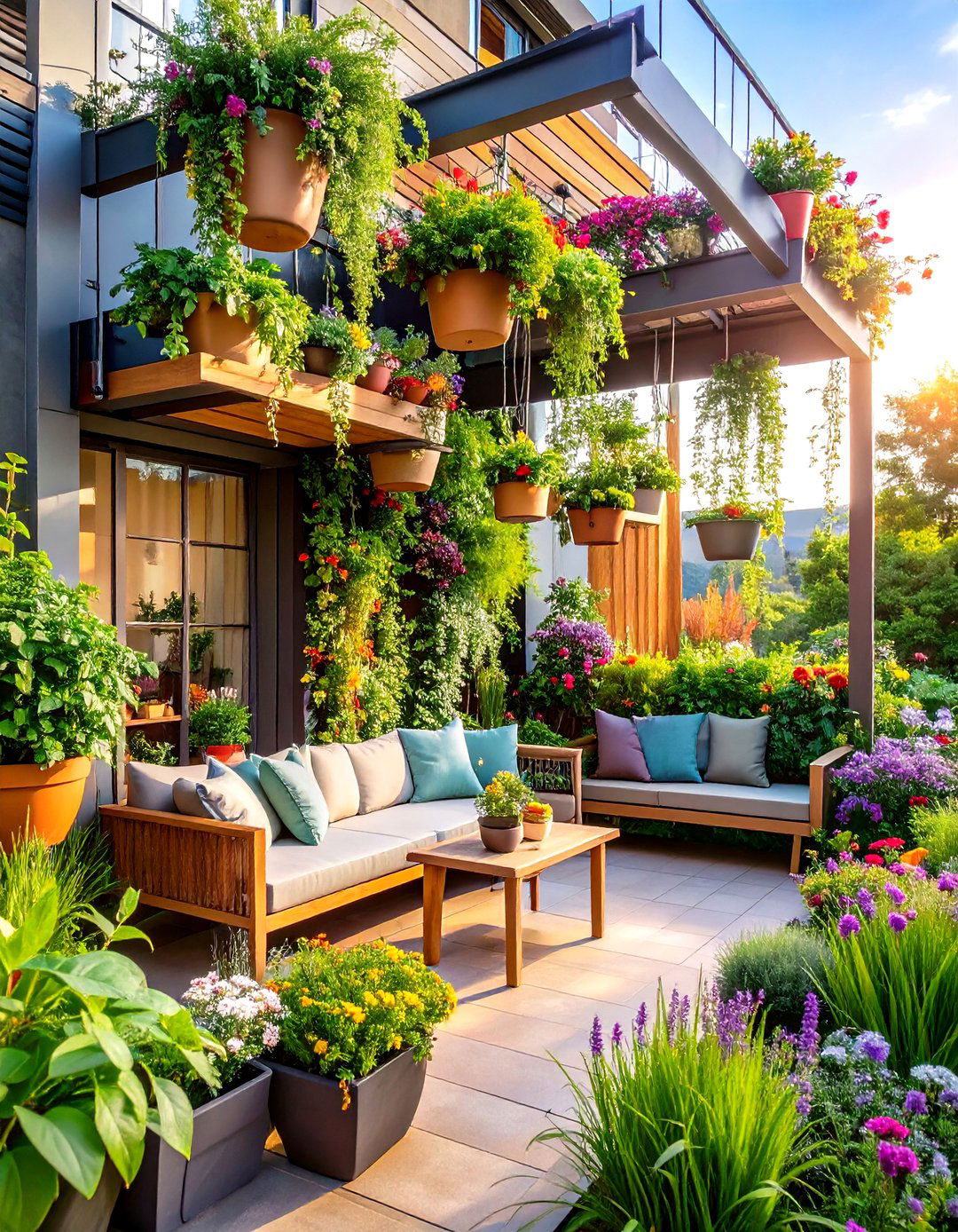 Hanging Garden Patio - 24 Tropical Patio Ideas