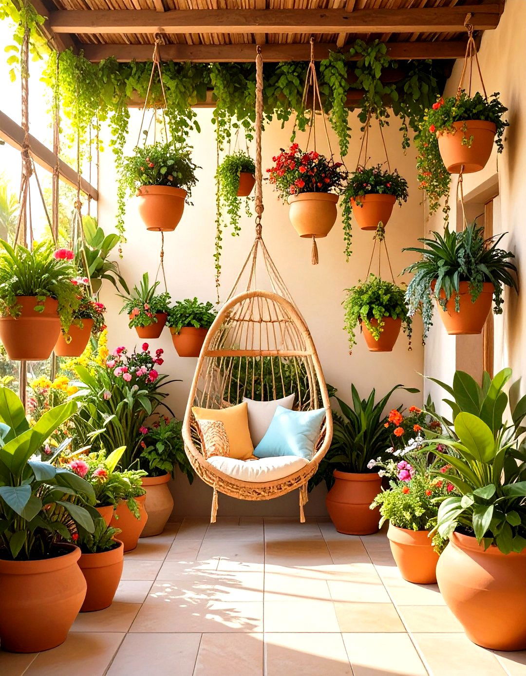 Hanging Garden Sanctuary - 24 spanish style patio ideas