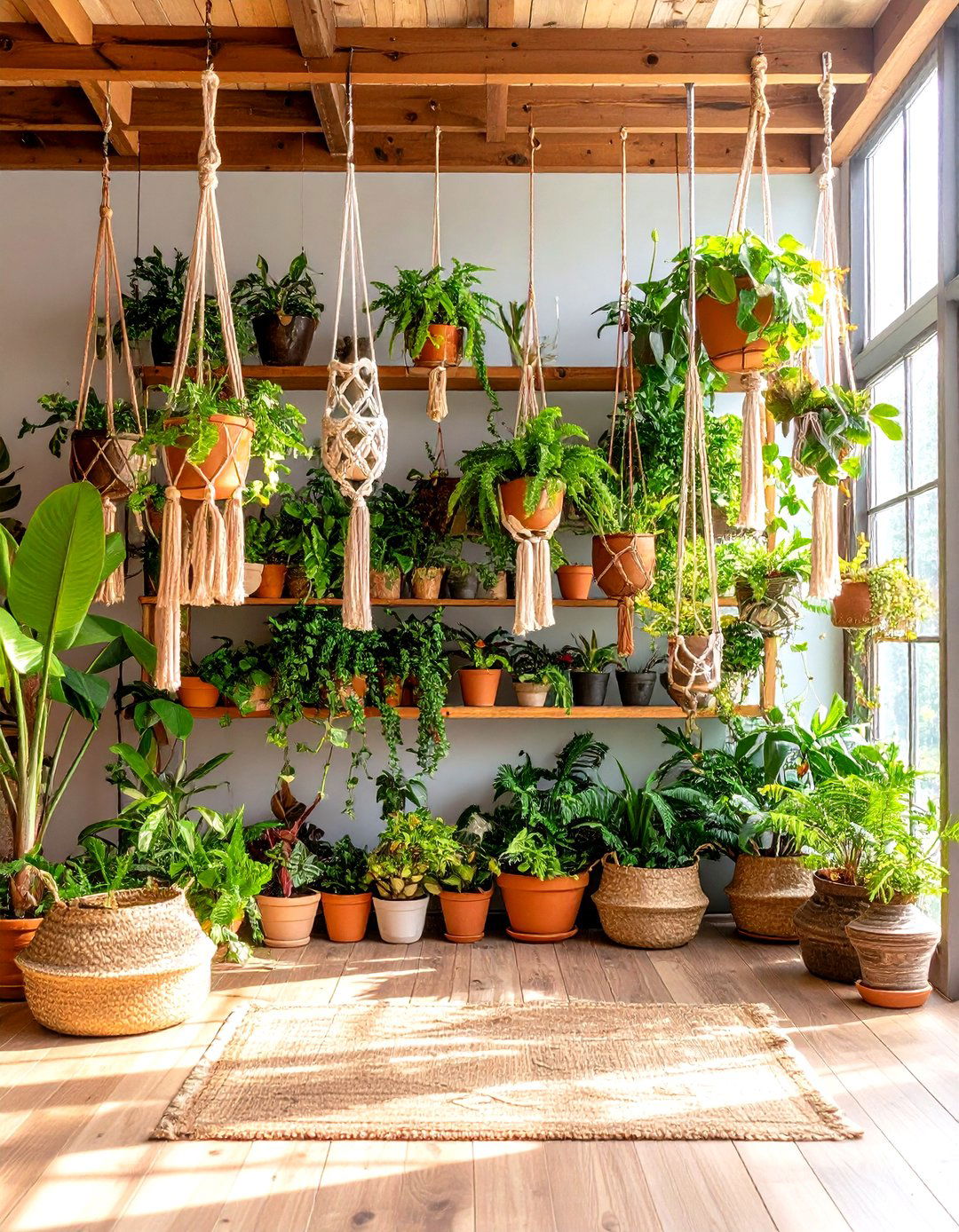 Hanging Garden Wall Installation - 24 Boho Wall Decor Ideas