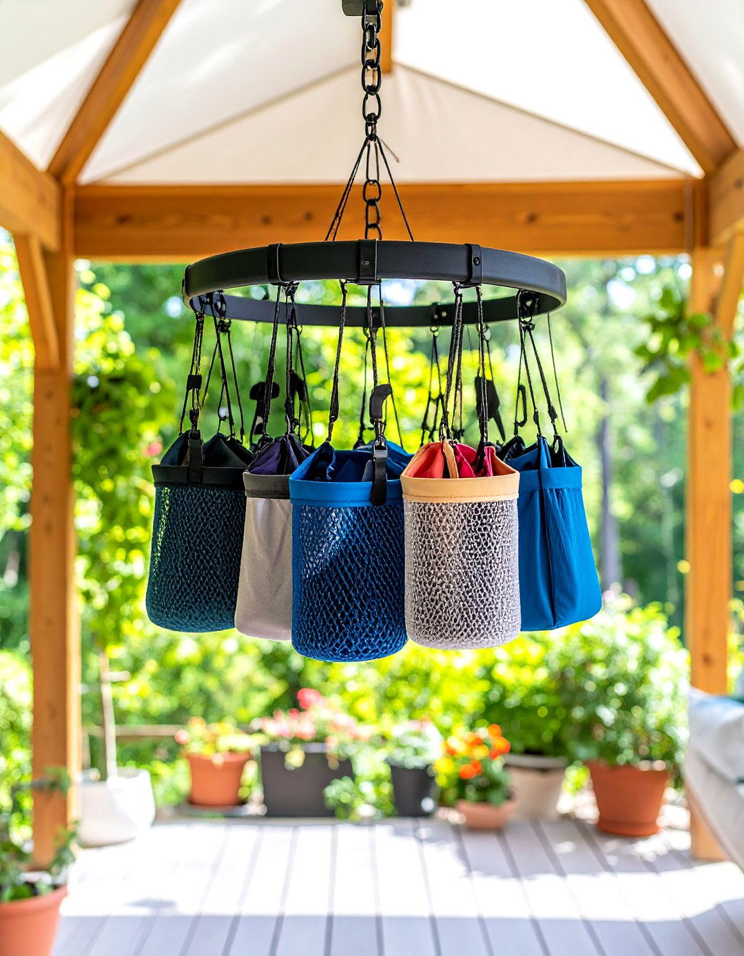 Hanging Mesh Shoe Organizer - 24 Outdoor Shoe Storage Ideas