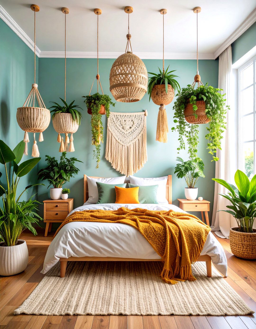 Hanging Plant Paradise - 24 Small Boho Bedroom Ideas