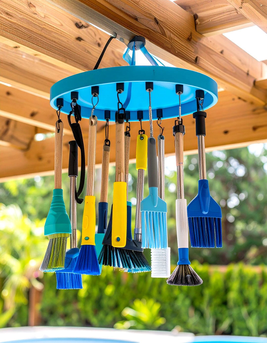 Hanging Pool Equipment Organizers - 24 Pool Storage Ideas