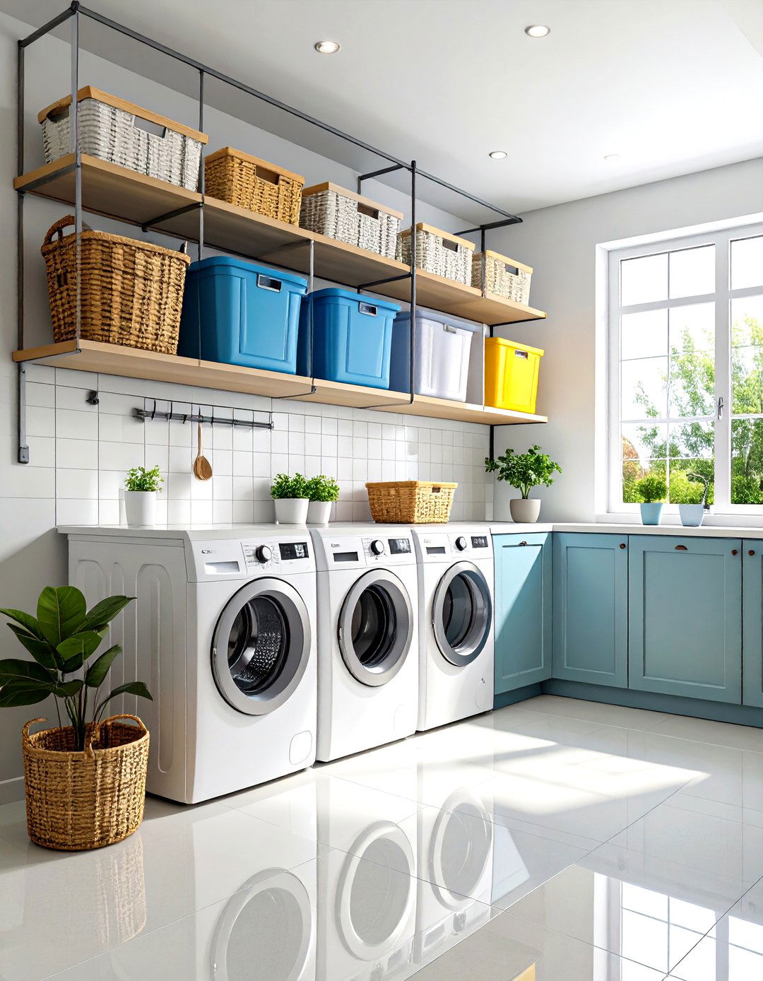 Hanging Rod with Container System - 24 Laundry Detergent Storage Ideas