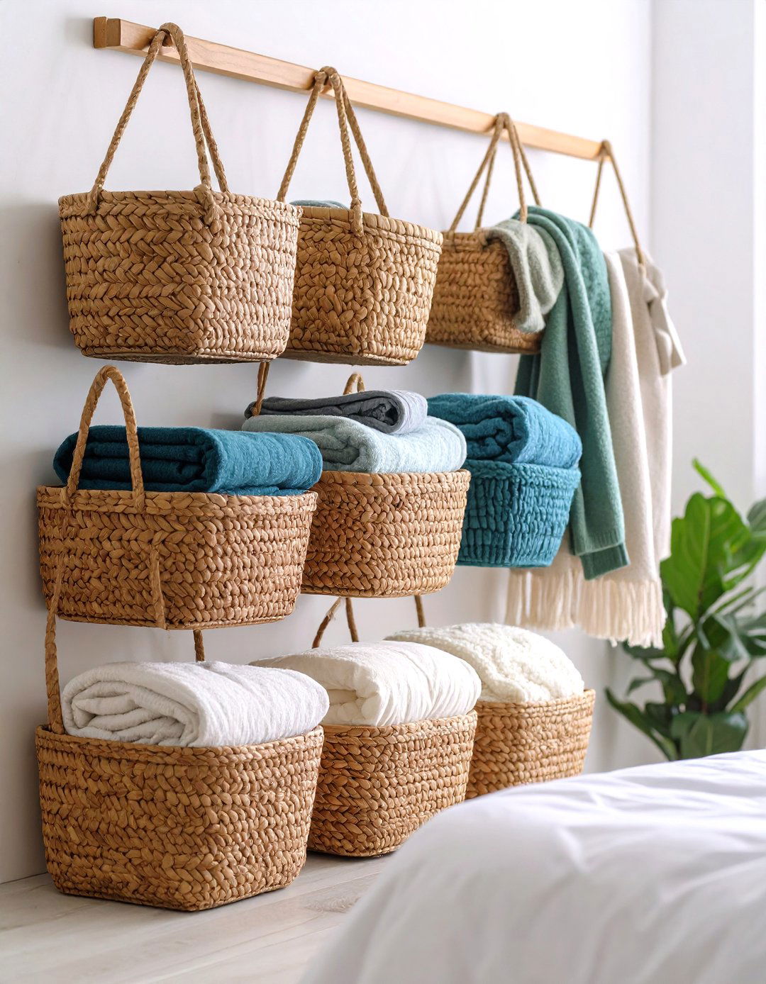 Hanging Wall Basket Systems - 24 Blanket Storage Ideas