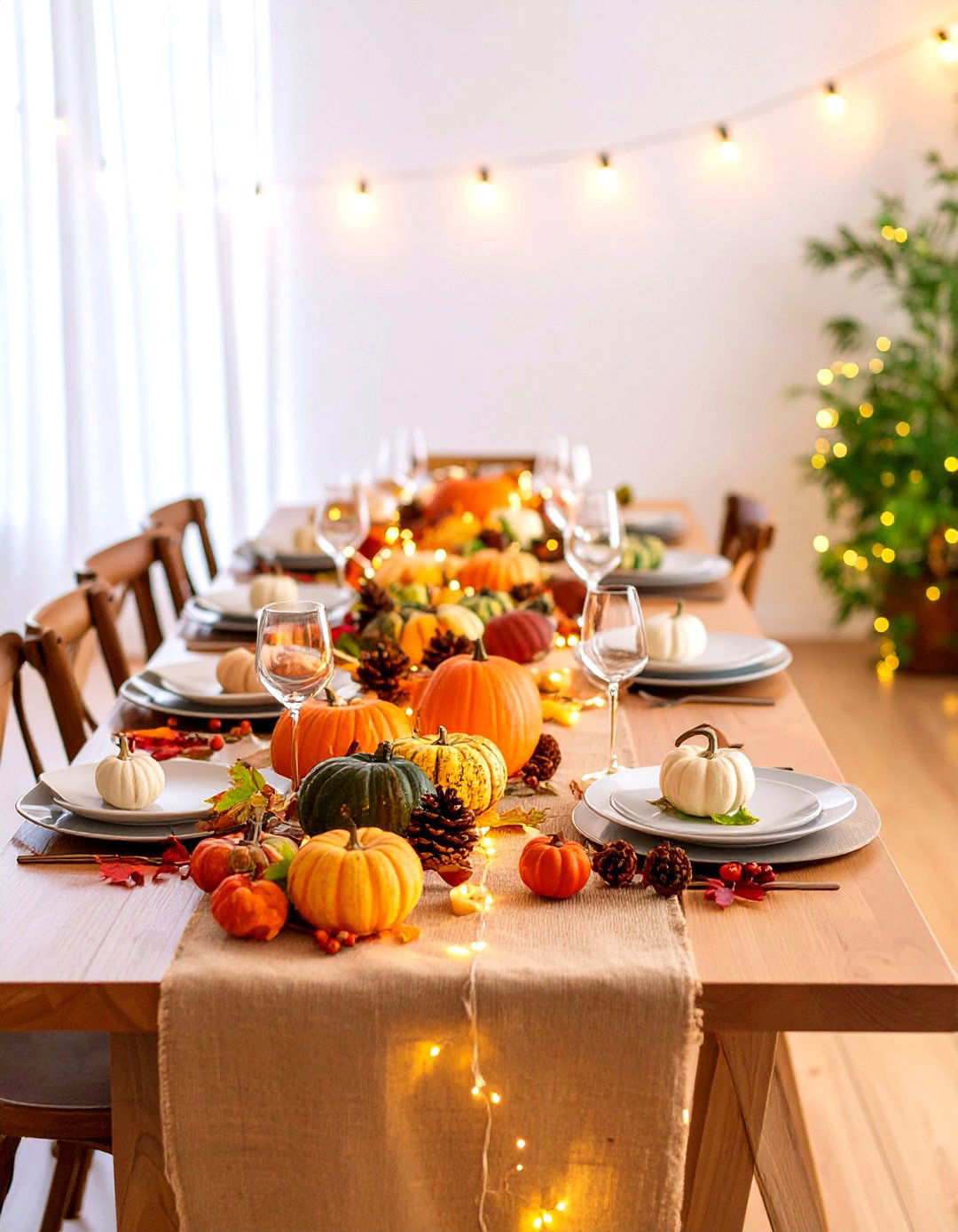 Harvest Table Runner Centerpiece Design - 24 Thanksgiving Decor Ideas