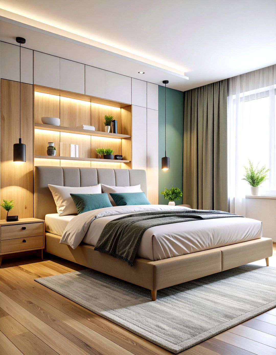 Headboard Storage Integration - 24 Small Guest Bedroom Ideas