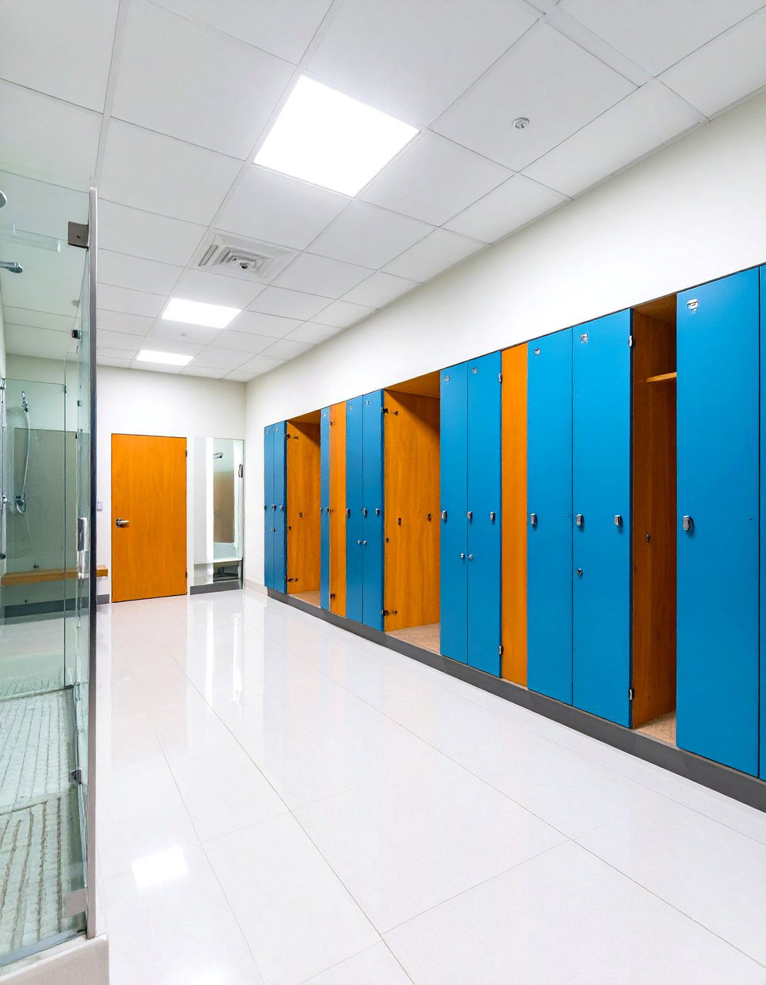 Health Club Inspired Office Bathroom with Athletic Features - 24 Office Bathroom Ideas