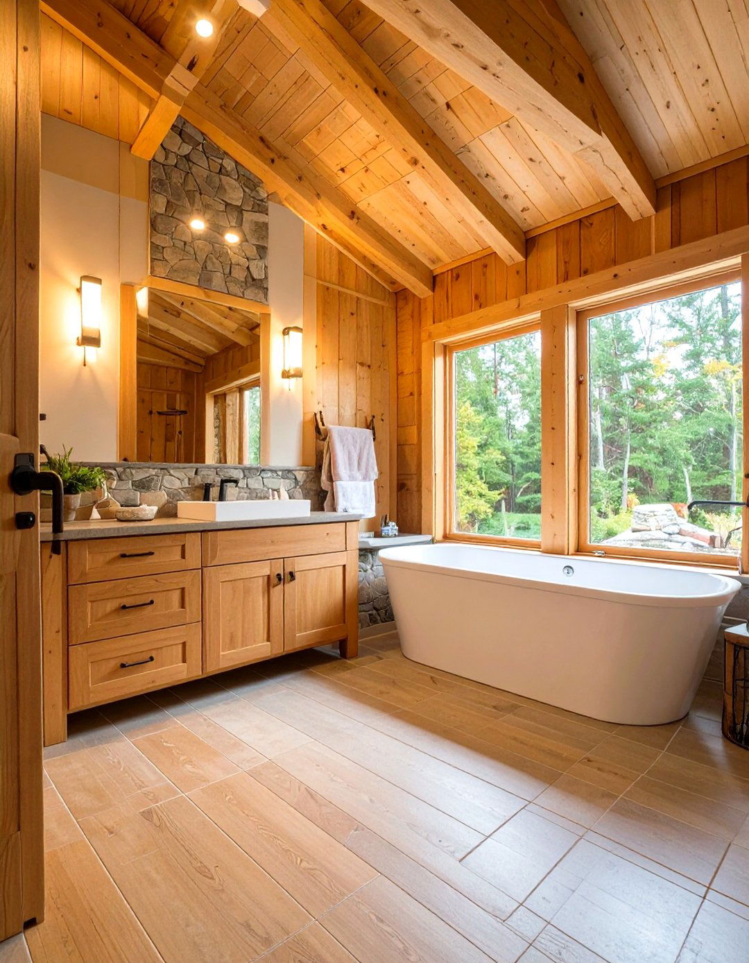 Heated Floor Barndominium Bathroom with Winter Comfort - 24 Barndominium Bathroom Ideas