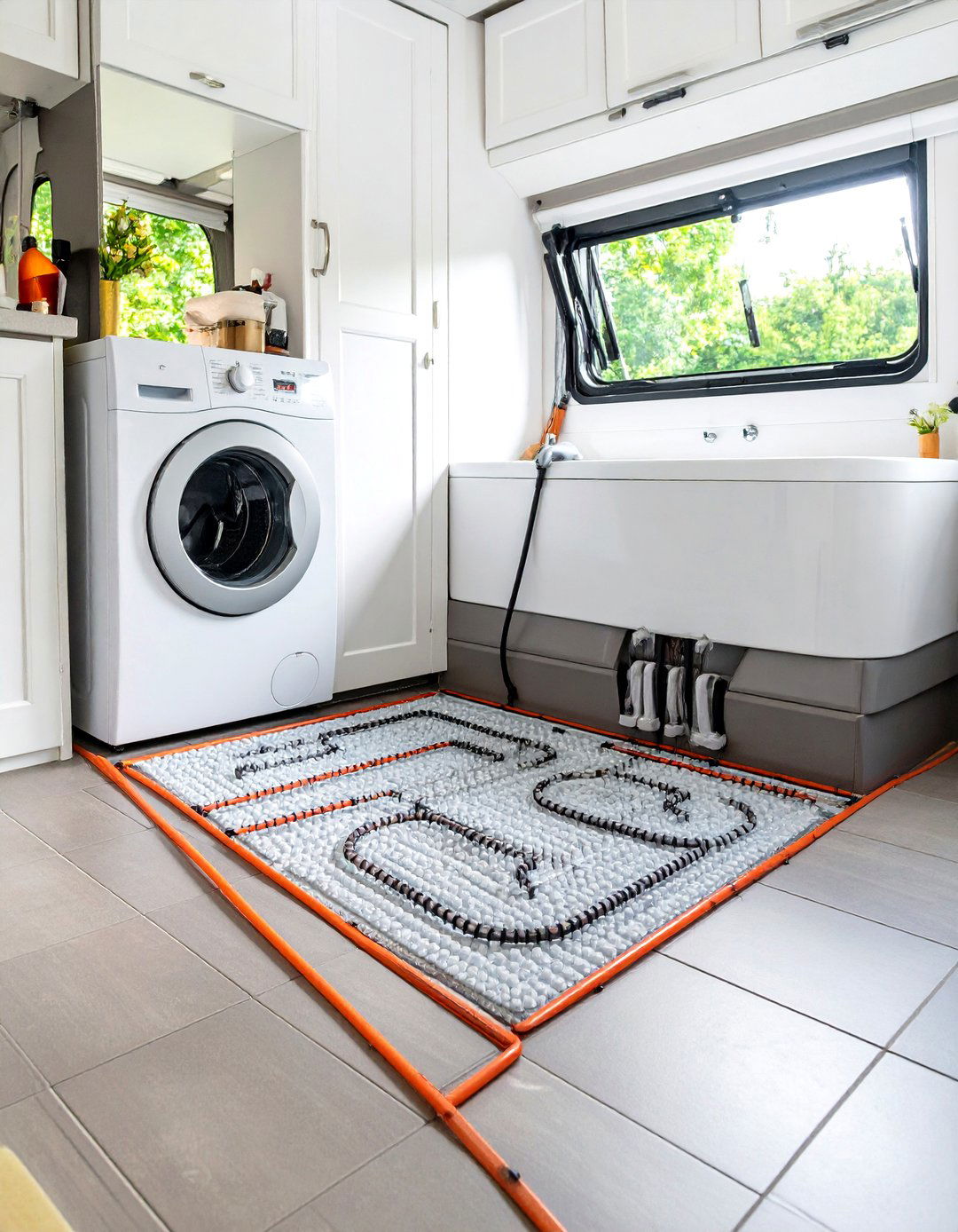 Heated Floor Luxury Comfort System - 24 Small Rv Bathroom Ideas