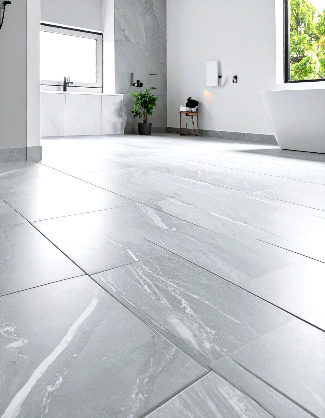 Heated Stone Floor System - 24 Scandinavian Bathroom Ideas