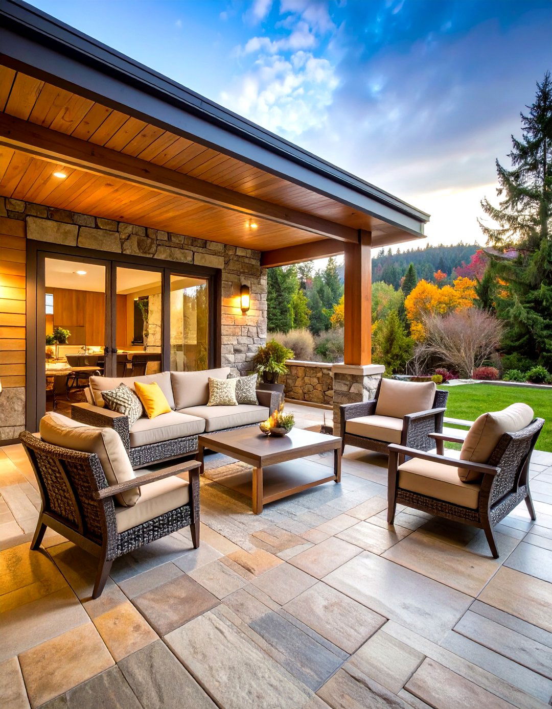 Heated Stone Luxury - 24 Stone Porch Ideas