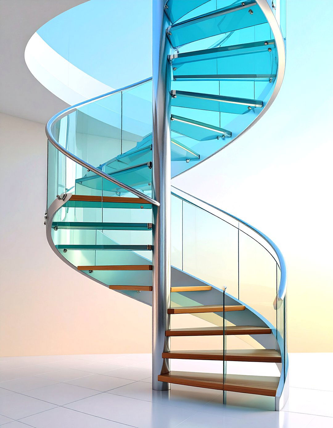 Helical Steel and Glass Structure - 24 Modern Staircases