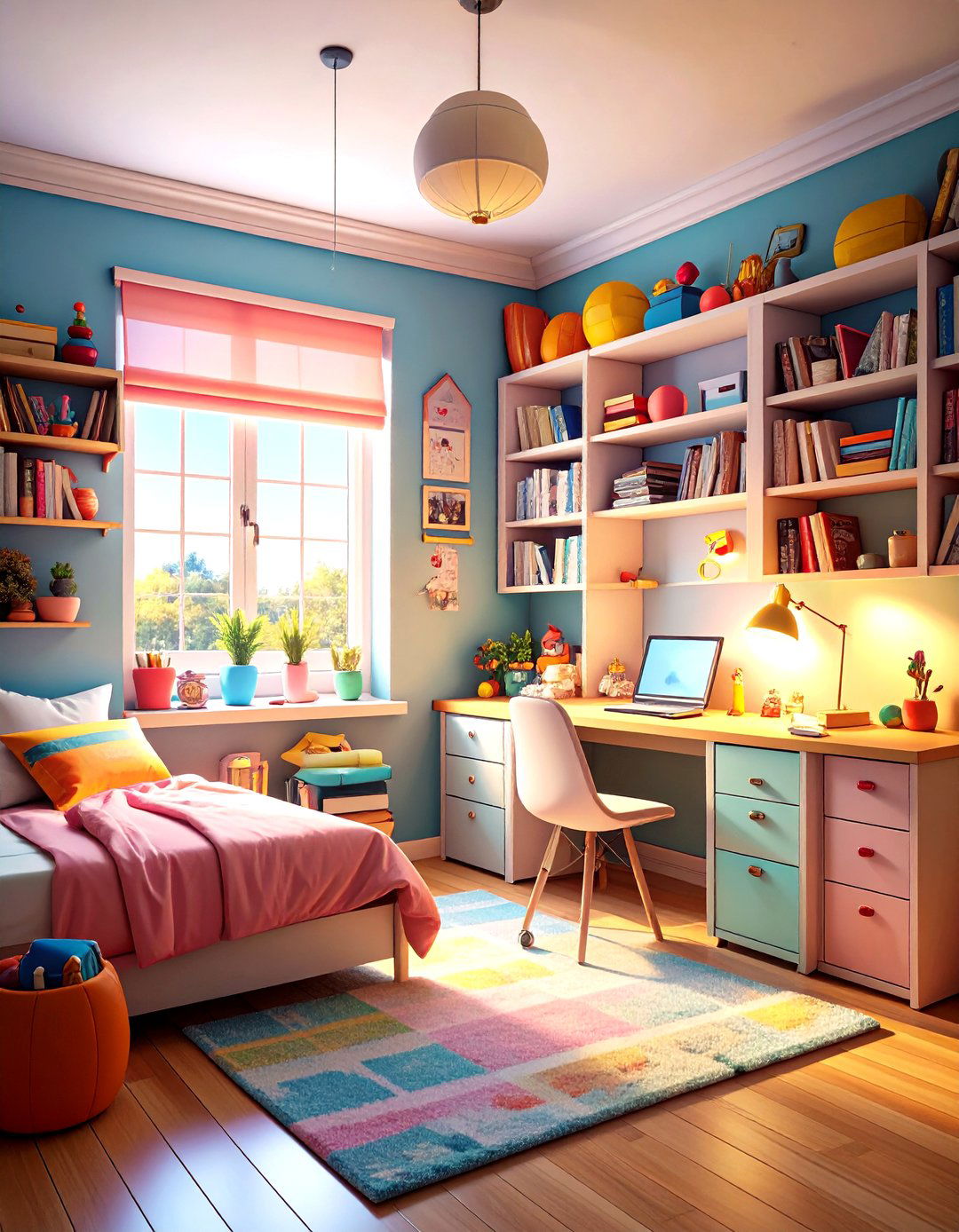 Hello Kitty Study Zone Bedroom - 24 Hello Kitty Bedroom Ideas